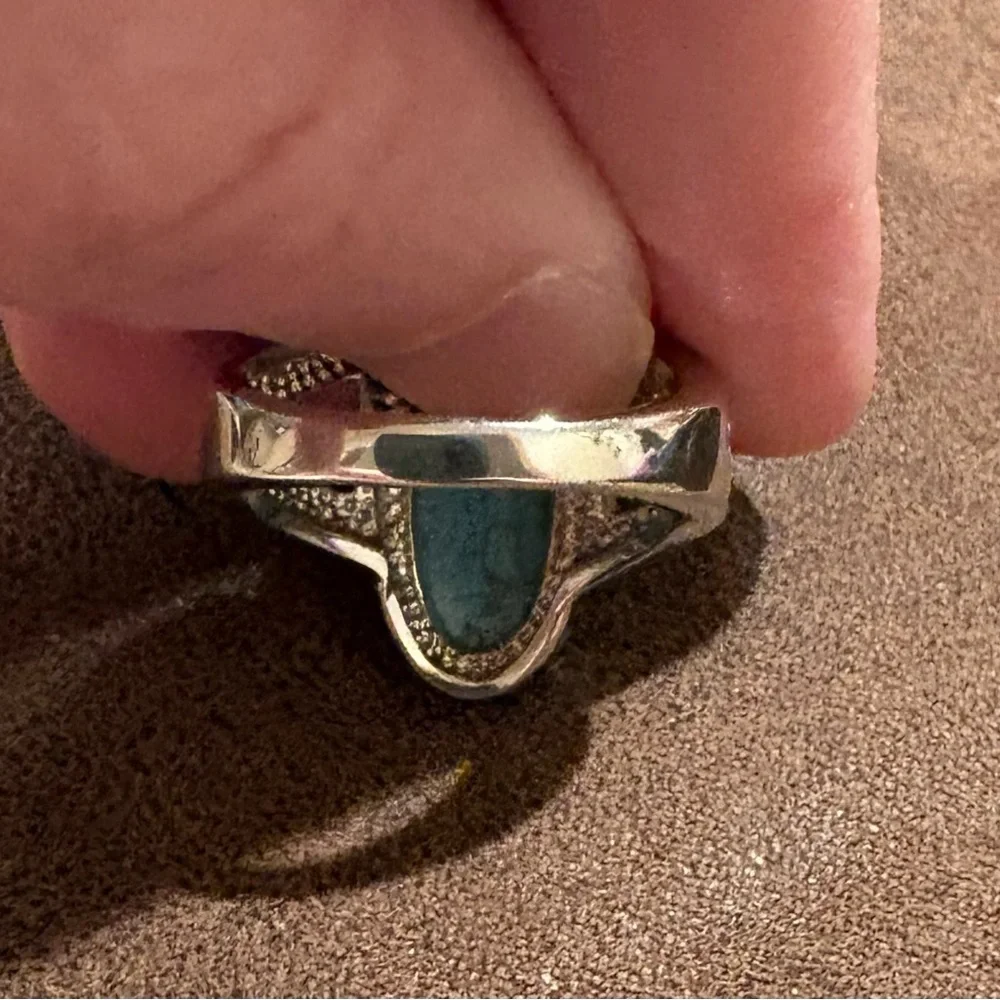 Fashion turquoise silver tone Women’s Ring Size 9